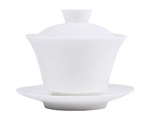 moyishi chinese gaiwan traditional tea cup comprised of cup, saucer and lid sancai wan (white)