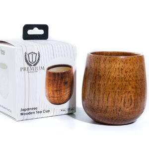 Islandoffer Japanese Wooden Tea Cup, 4 oz, 120 mL