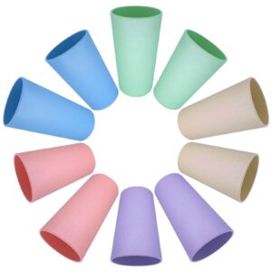 dlf.donglinfeng wheat straw unbreakable cup (17 ounces) and (20 ounces)-reusable drinking cup plastic cup 10 piece set-colorful-dishwasher safe-bpa free…