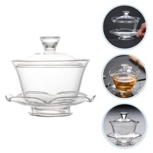 Cabilock Porcelain Tea Cups 1 Set Gaiwan glass coffee mug green tea cups cappuccino cups Tea Cup Glass Chinese Tea Bowl