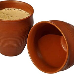 India Tea/Coffee Cups,Made by Earthen Glazed Terracotta Chai Kulhad 150ml Set of 6 Pcs pots