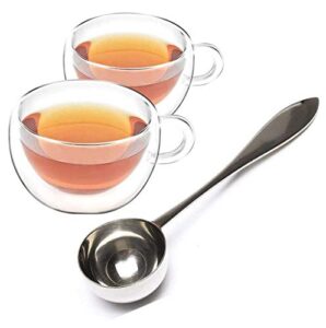 vahdam, perfect serve tea spoon & shimmer double walled insulated cup (set of 2)