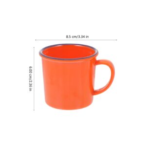 YARDWE Tea Coffee Mug Cup Set: 4Pcs Melamine Faux Enamel Mugs Drinking Cups for Hot Chocolate Tea Travel Camping Outdoor Indoor Home Use