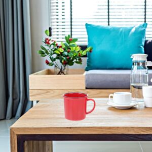 YARDWE Tea Coffee Mug Cup Set: 4Pcs Melamine Faux Enamel Mugs Drinking Cups for Hot Chocolate Tea Travel Camping Outdoor Indoor Home Use