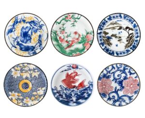 pazoumod set of 6 traditional japanese ceramic tea cups, kungfu teacup, coloful