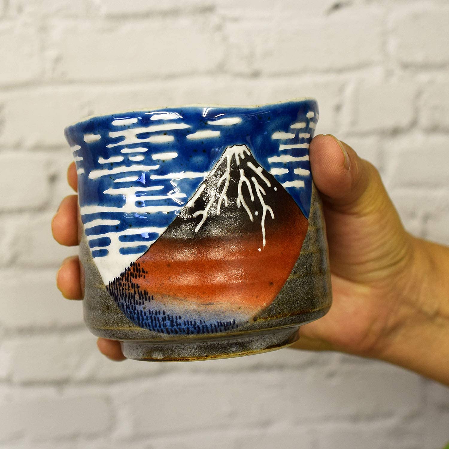 Kutani Yaki(ware) Japanese Yunomi Tea Cup Hokusai