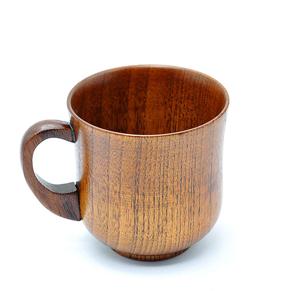 Wood Coffee Cup,Handmade Tea Mugs,Wooden Drinking Cup for Tea, Beer,Water,Juice,Milk 260ml