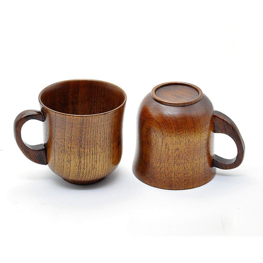 Wood Coffee Cup,Handmade Tea Mugs,Wooden Drinking Cup for Tea, Beer,Water,Juice,Milk 260ml