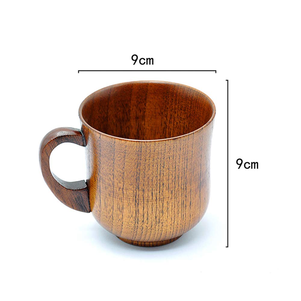 Wood Coffee Cup,Handmade Tea Mugs,Wooden Drinking Cup for Tea, Beer,Water,Juice,Milk 260ml