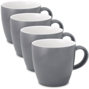 forlife uni tea/coffee cup with handle (set of 4), 11 oz, gray