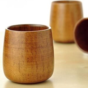 Islandoffer 2X Japanese Wooden Tea Cups, 4 oz, 120 mL