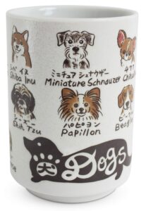 mino ware japanese ceramics sushi yunomi chawan tea cup various dogs made in japan (japan import) yay051