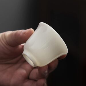 Sizikato 6pcs Pure White Chinese Porcelain Tea Cup, 45ml Exquisite Mini Sake Cup