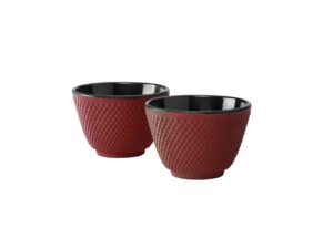bredemeijer cast iron tea cups red xilin set of 2