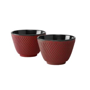 bredemeijer Cast Iron Tea Cups Red XILIN Set of 2