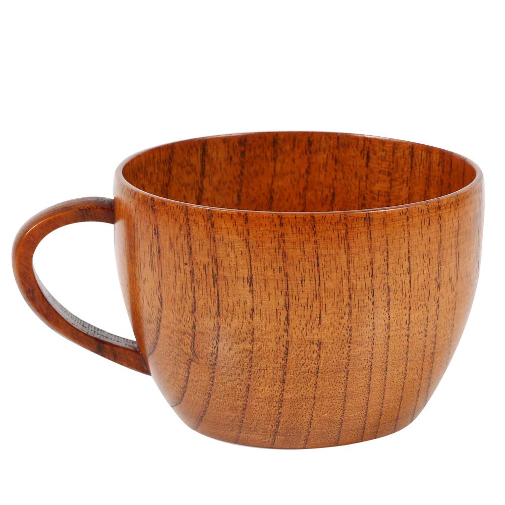 Yinhing Wood Mug,Wooden Cup Primitive Log Color Wood Coffee Tea Beer Juice Milk Mug(#3)