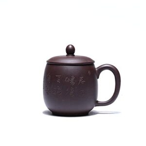siline zisha teacup 13.5 oz, chinese yixing genuine purple clay tea mug,fine handmade tea cup