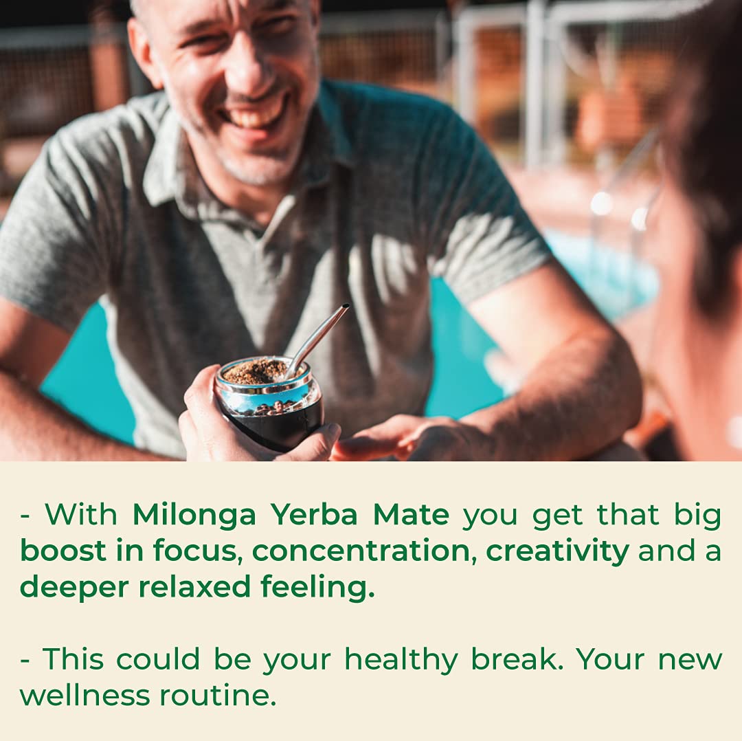 Mate Starter Pack - Mate Gourd - Milonga Yerba Mate - Easy to remove yerba - No curation necessary (Black, Narrow)