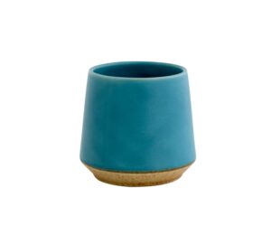 bisque japanese pottery, minoyaki handmade pottery cup imported from japan, suitable cup for drinking green tea, matcha, sake, and whisky on the rocks (turquoise)