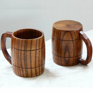 1pc handmade wooden 300ml milk beer mug wine tea drink handcrafted wood cup cap