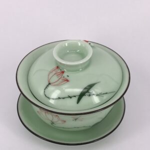 I-MART China Traditional Teacup, Chinese Tea Cup, Gaiwan Tea Cup (Lotus)