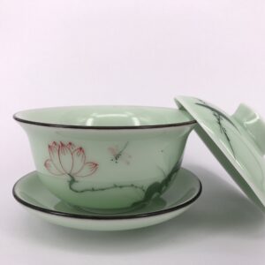 I-MART China Traditional Teacup, Chinese Tea Cup, Gaiwan Tea Cup (Lotus)