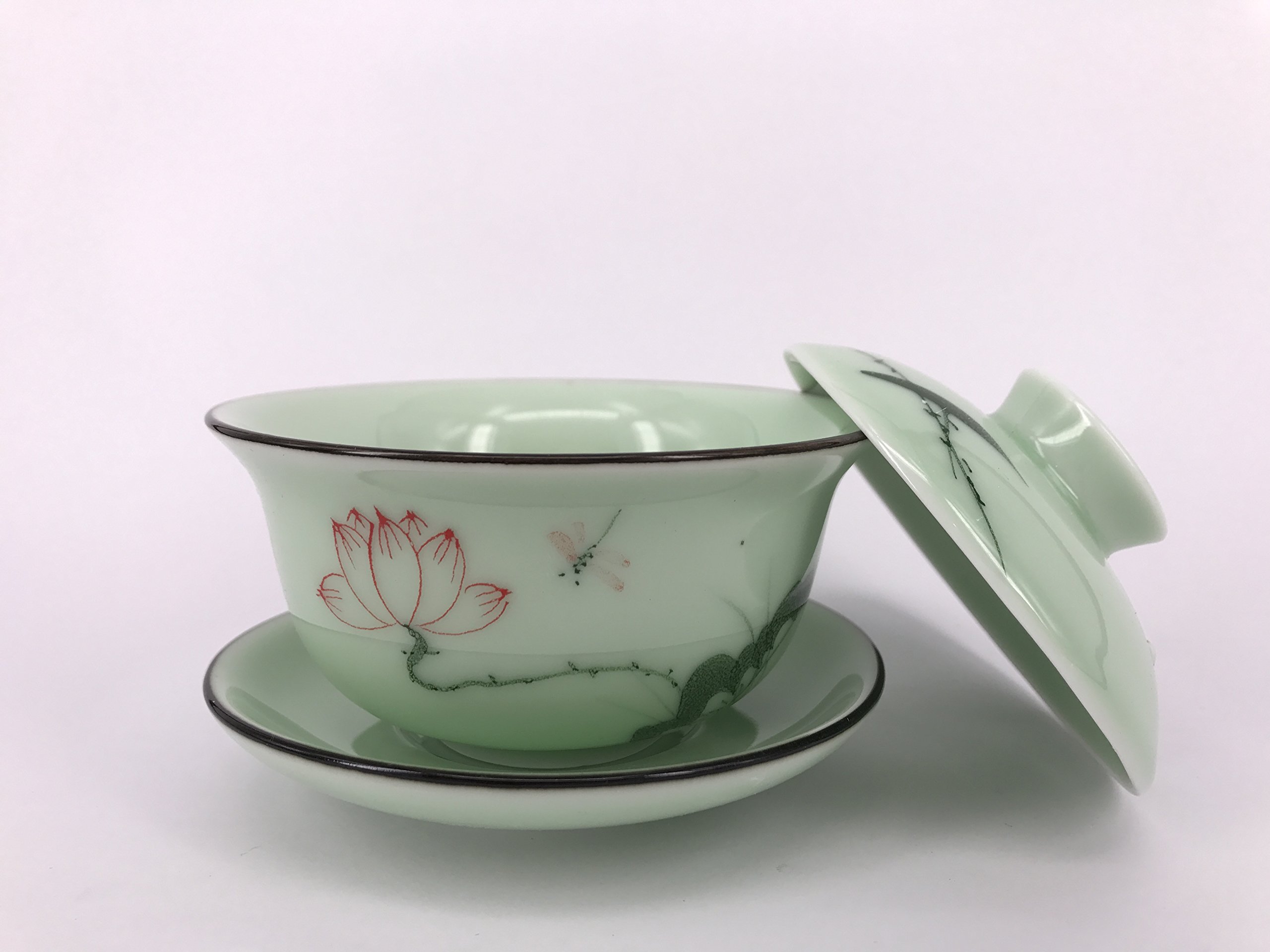 I-MART China Traditional Teacup, Chinese Tea Cup, Gaiwan Tea Cup (Lotus)