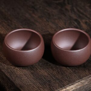 YXHUPOT Teacup 2pcs Chinese Yixing Clay Genuine Zini Zisha Gongfu Tea Cups 50ml (Zini)