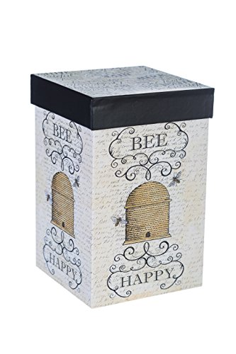 Cypress Home Inspirational Travel Mug, Bee Happy 17 OZ Ceramic Cup - 4 x 5 x 7 Inches Insulated Coffee Tea Mug