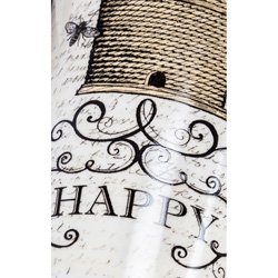 Cypress Home Inspirational Travel Mug, Bee Happy 17 OZ Ceramic Cup - 4 x 5 x 7 Inches Insulated Coffee Tea Mug