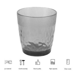 YOUTHINK Drinking Glass, 200ml Drinking Glass Flower Tea Cup Small Beer Mug Acrylic Cup for Home Party Stackable Plastic Drinkware(grey)