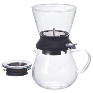 hario largo glass tea dripper, 350ml, black