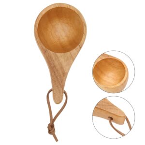 Kuksa Wooden Mug, 30ml Mini Wooden Hand Carved Cup Outdoor Drinking Cup Decorative Mug with Lanyard for Tea, Whisky