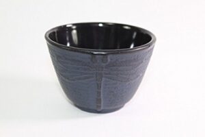 dark blue dragonfly japanese cast iron tea cup teacup ~ we pay your sales tax