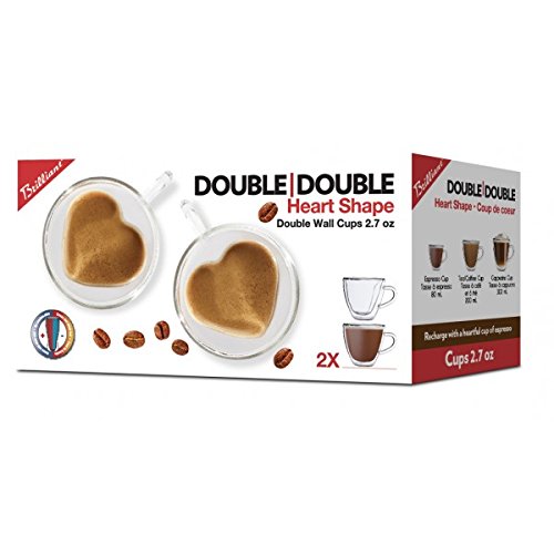 Brilliant - Double Wall Heart Espresso Cup 1.5 oz. Set of 2