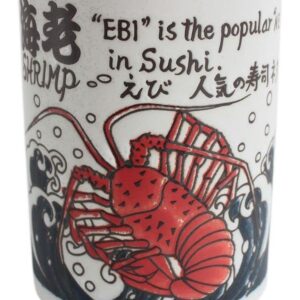 Mino ware Japanese Ceramics Sushi Yunomi Chawan Tea Cup Shrimp & Various Sushi Neta made in Japan (Japan Import) YAY060