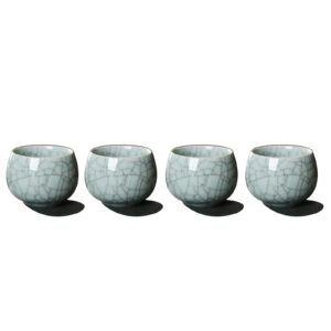 mqjzsh, jianzhan, japanese-style teacups, tea sets, ceramic teacups, four-piece set of handmade ice-cracked teacups