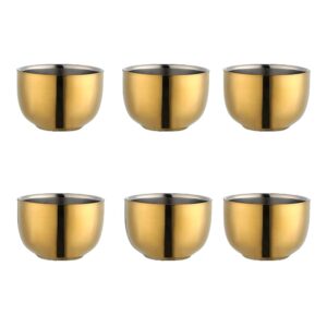 buyer star stainless steel tea cups, espresso cups, double wall vacuum insulated mini cups set of 6