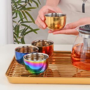 Buyer Star Stainless Steel Tea Cups, Espresso Cups, Double Wall Vacuum Insulated Mini Cups Set of 6