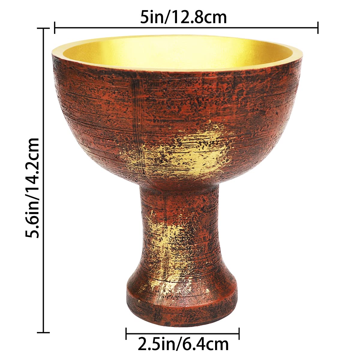 DOERDO Indiana Jones Holy Cup Religion Ornament Halloween Gathering Prop Gifts, The Last Crusade Cup of Christ Chalice Sacrifice Tool, Retro color