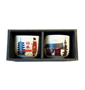 miko&tokyo japanese designed yunomi set. 2 of japanese tea cups. for your asian tea time. enjoy green tea, black tea and coffee. made in japan
