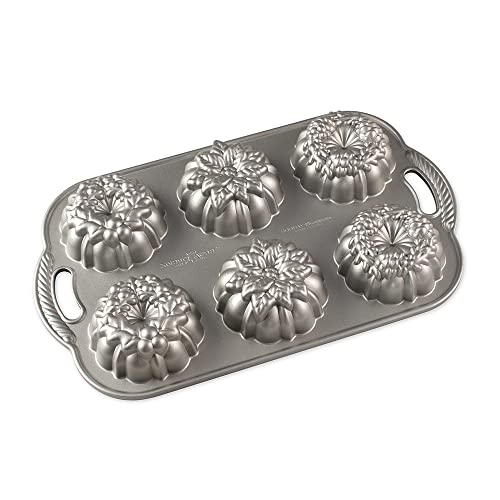 Nordic Ware Wreathlettes Cakelette, 4-Cup, Silver