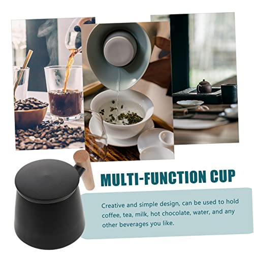 Luxshiny 1 Set Cup Tazas De Cafe Glass Pitcher with Lid China Tea Cup Stovetop Tea Kettle Glass Drinking Cups Drink Tumbler Ceramic Tea Cup with Lid Wooden Tea Bottle Concentrate