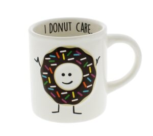 american atelier donut ceramic mug 12 oz – for coffee, tea, cocoa, ice cream or even soup-hostess or host gift idea for any special occasion, housewarming or birthday, white