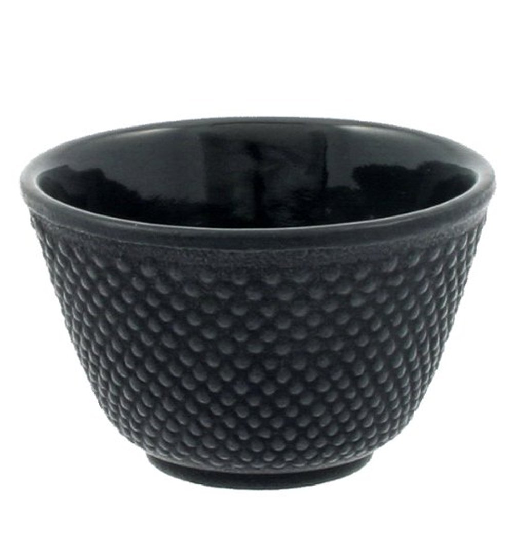 Rluii Japanese Cast Iron Tea Cup Teacup/Black Hobnail （2pcs）