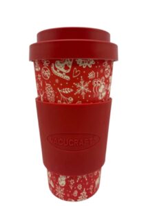vacucraft christmas joy red coffee & tea cup - christmas holiday collection