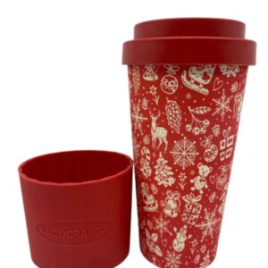 Vacucraft Christmas Joy Red Coffee & Tea Cup - Christmas Holiday Collection