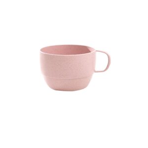 braceus european style wheat straw breakfast drinking milk cup coffee tea juice mug pink