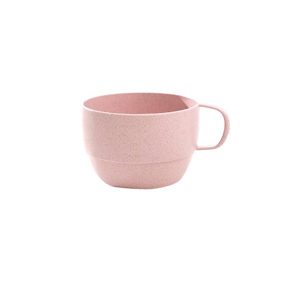 Braceus European Style Wheat Straw Breakfast Drinking Milk Cup Coffee Tea Juice Mug Pink