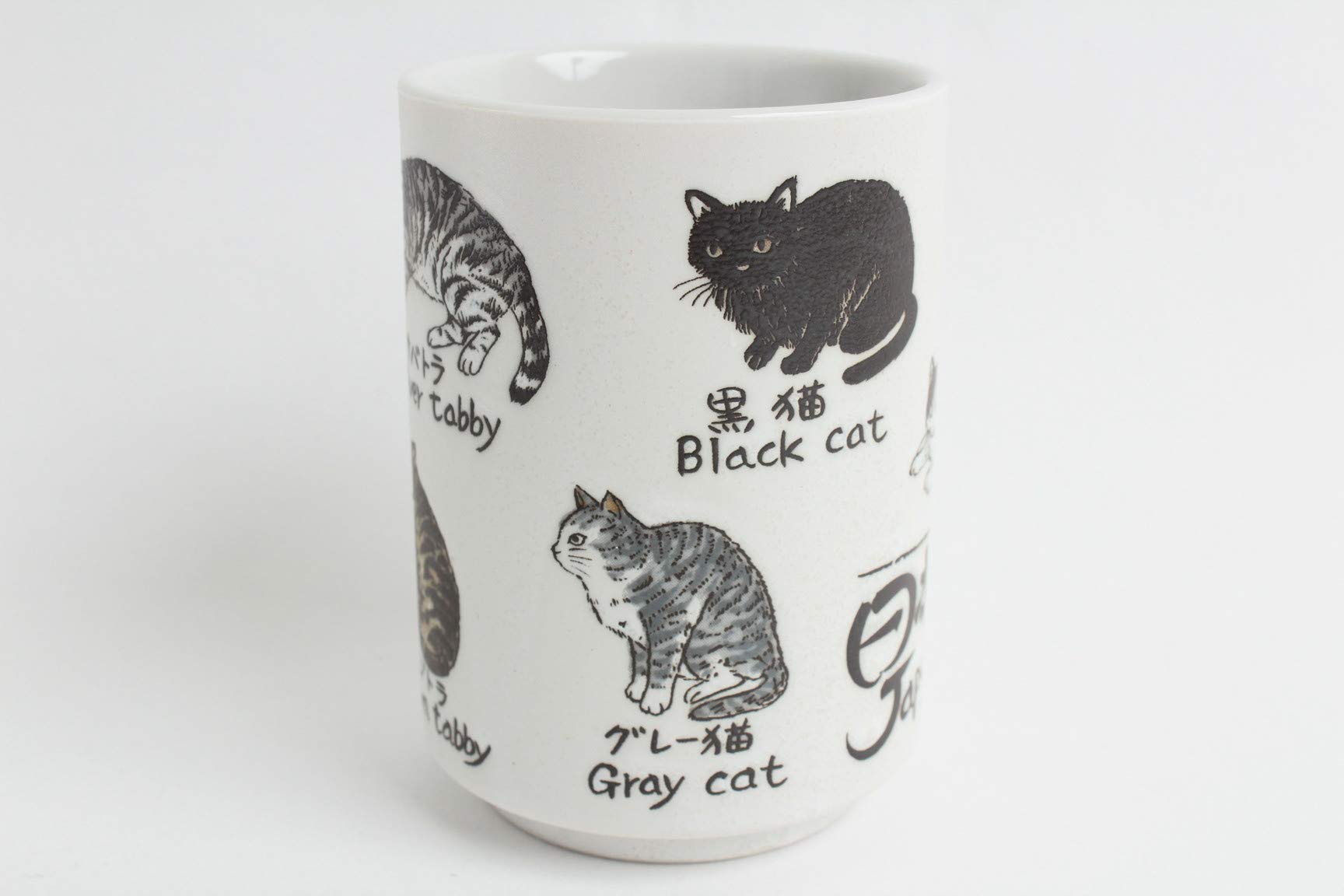 Mino ware Japanese Ceramics Sushi Yunomi Chawan Tea Cup Japanese Cat made in Japan (Japan Import) YAY080